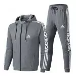 survetement adidas femme homme costume de mode hoodie gris